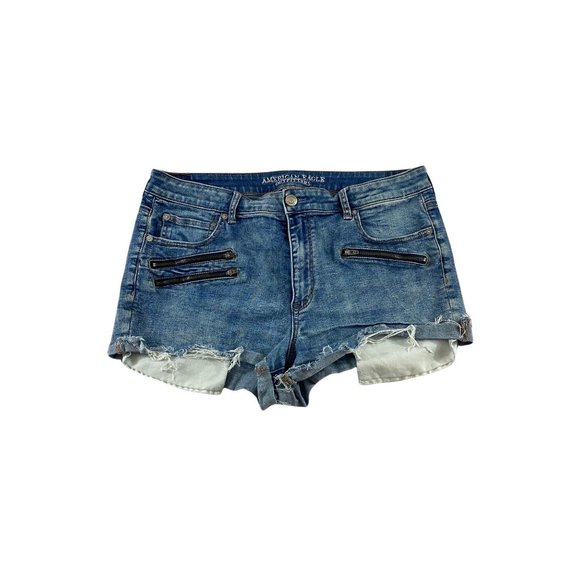 American Eagle Pants - American Eagle High Rise Shortie Raw Hem Denim Shorts - 18